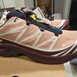 SALOMON XT-6 GORE-TEX MAHOGANY ROSE TAWNY PORT BLACK L47863700 Mens Size 10 US